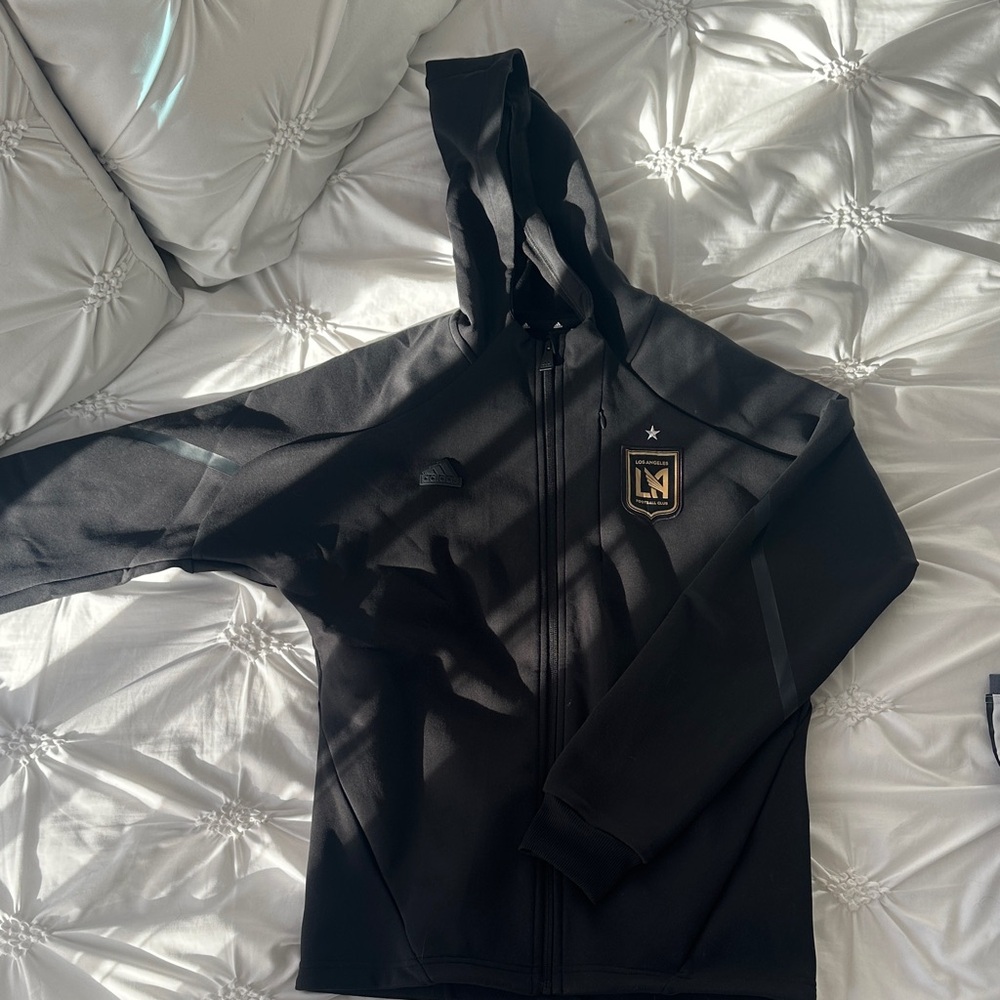 Adidas Black LAFC Zip-Up Hoodie